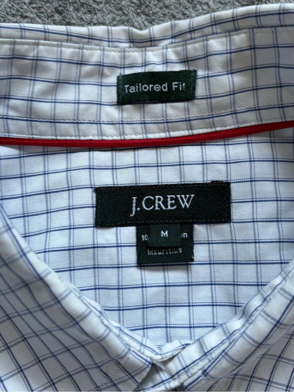 VTG  J.Crew Men's Flannel Shirt Size Medium Slim Green White Plaid 100% Cotton